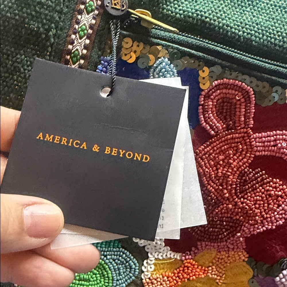 Green Embroidered Women's Bag